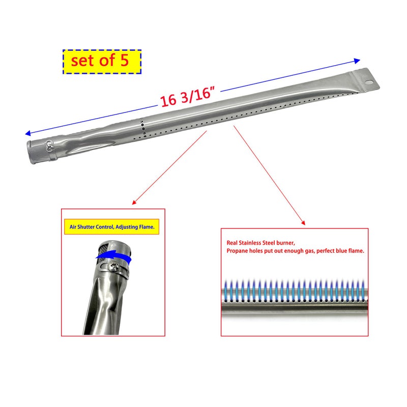 Direct store Parts Kit DG132 Replacement for Gas Grill Brinkmann 810-1575-W Gas Grill Parts Kit (Stainless Steel Burner + Stainless Steel carry-over tubes + Porcelain Steel Heat Plate) - Image 3